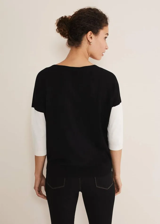 Phase Eight Skylar Colourblock Knit Blackivory Women Knitwear