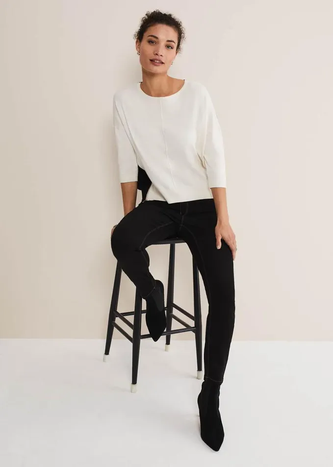 Phase Eight Skylar Colourblock Knit Blackivory Women Knitwear
