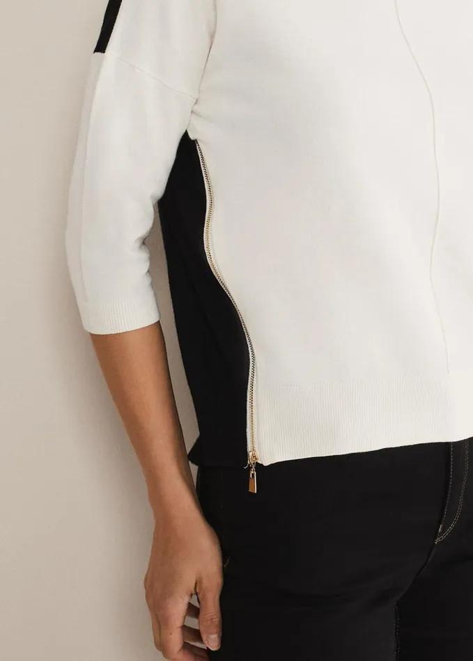 Phase Eight Skylar Colourblock Knit Blackivory Women Knitwear