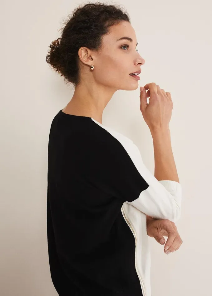 Phase Eight Skylar Colourblock Knit Blackivory Women Knitwear