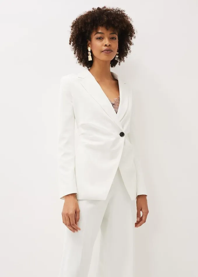 Phase Eight Solange White Blazer Ivory Women Jackets