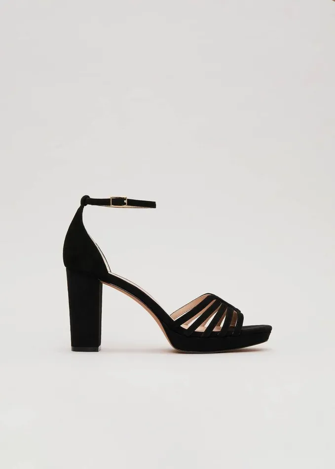 Phase Eight Suede Strappy Platform Shoe Black Women Occasion Shoes