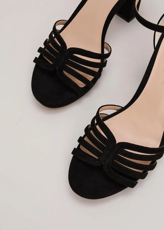 Phase Eight Suede Strappy Platform Shoe Black Women Occasion Shoes