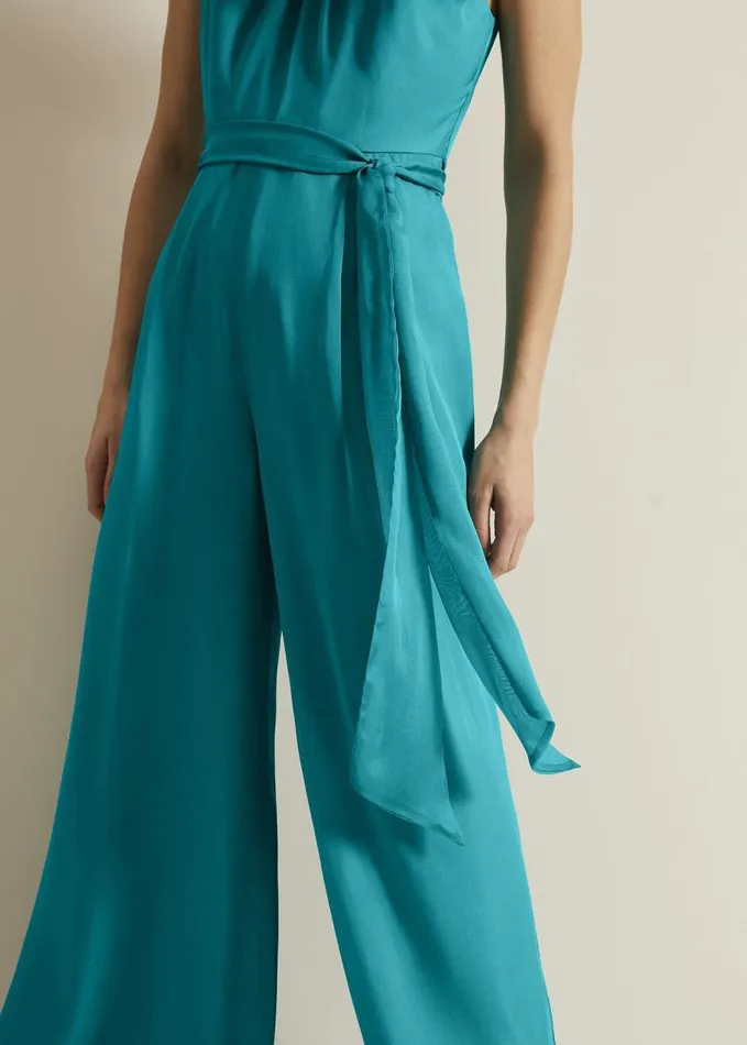 Phase Eight Susanna Silk Jumpsuit Green Women Dresses