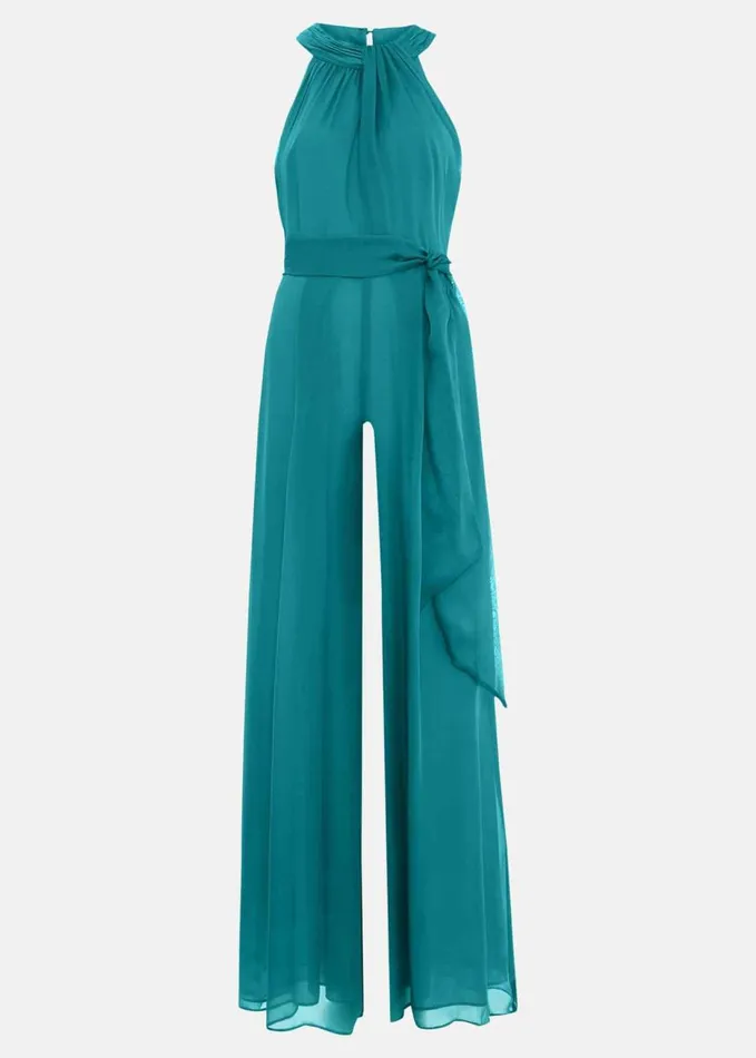 Phase Eight Susanna Silk Jumpsuit Green Women Dresses