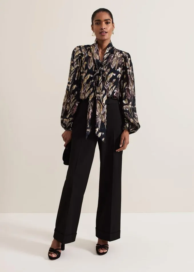 Phase Eight Tessa Floral Filcoupe Blouse Blackmulti Women Shirts and Blouses