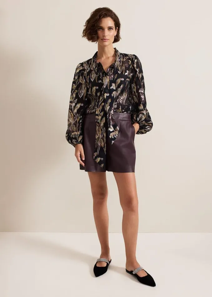 Phase Eight Tessa Floral Filcoupe Blouse Blackmulti Women Shirts and Blouses