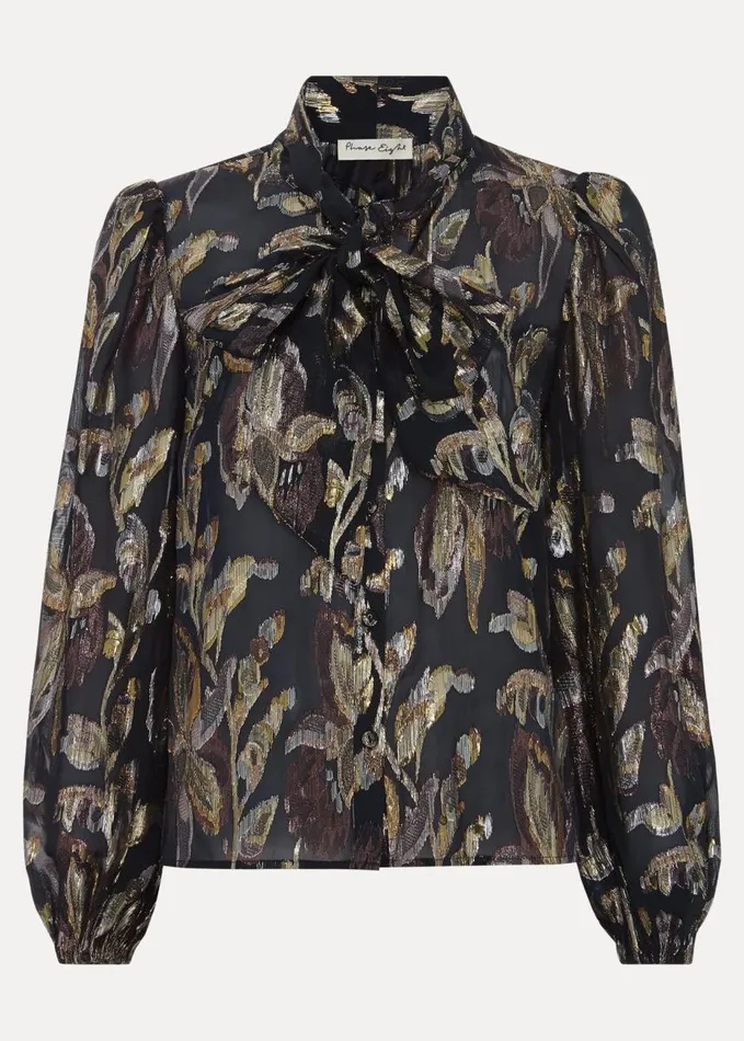 Phase Eight Tessa Floral Filcoupe Blouse Blackmulti Women Shirts and Blouses