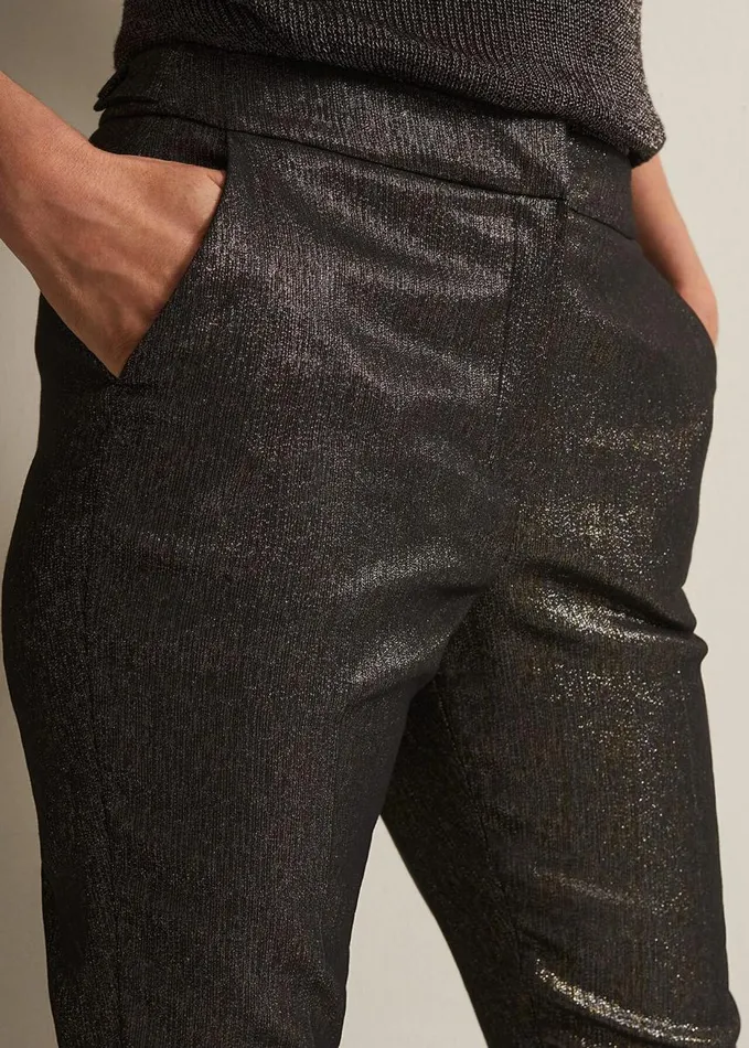 Phase Eight Ulrica Shimmer Straight Leg Trousers Metallic Women Trousers