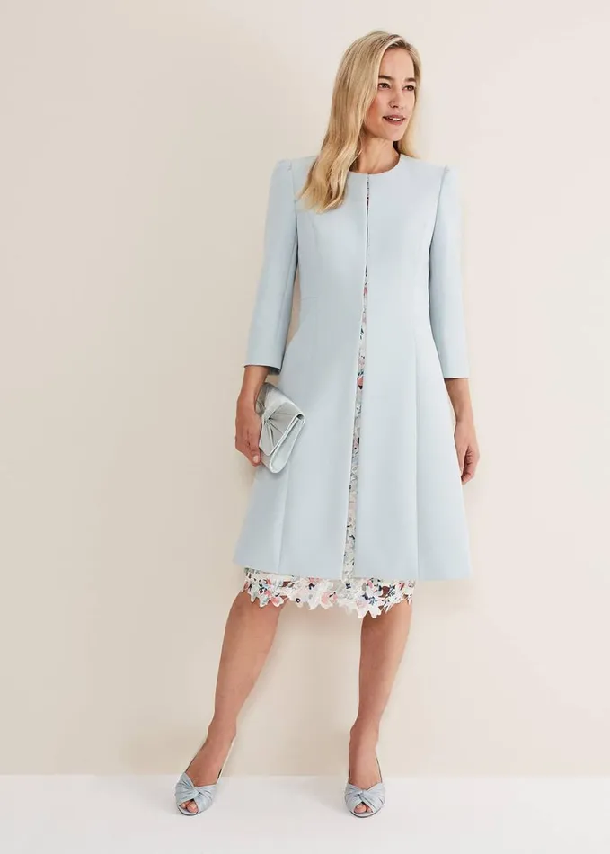 Phase Eight Venita Bow Long Jacket Eau De Nil Women Jackets