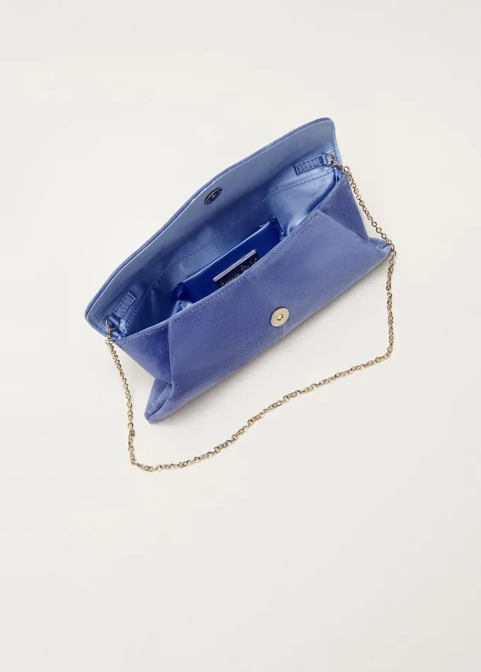 Phase Eight Wendie Blue Suede Clutch Bag Pale Blue Women Bags and Clutches