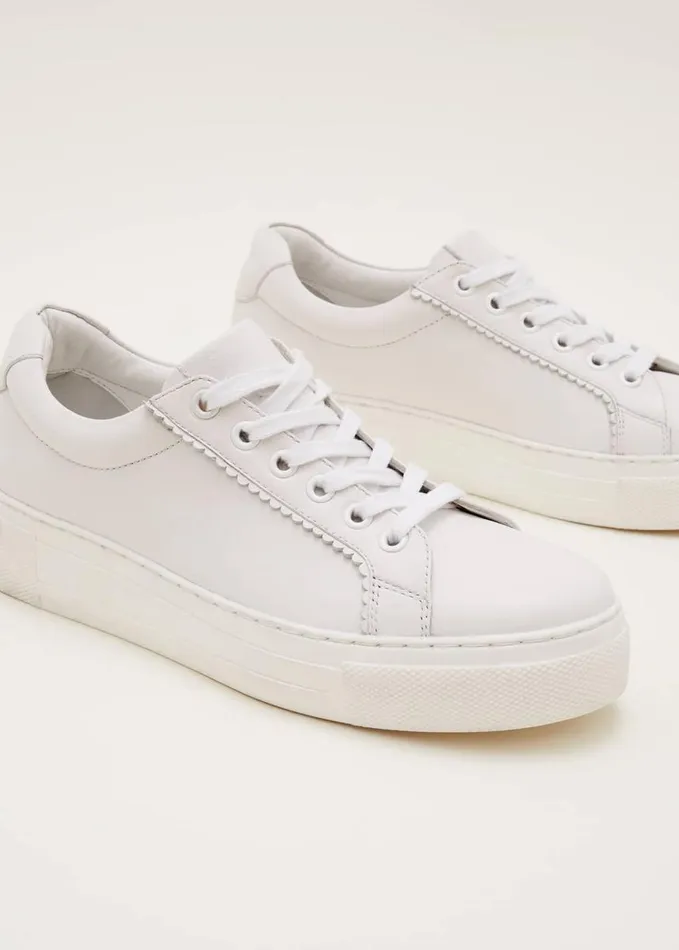 Phase Eight White Leather Trainers White Women Flats
