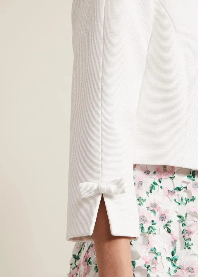 Phase Eight Zoelle Bow Jacket Ivory Women Jackets