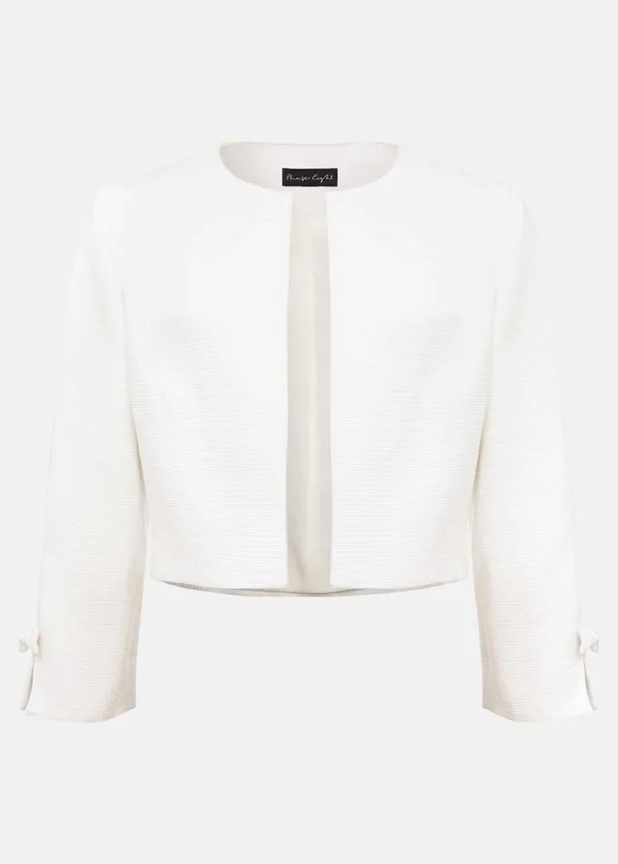 Phase Eight Zoelle Bow Jacket Ivory Women Jackets