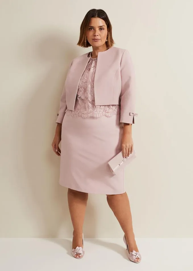Phase Eight Zoelle Bow Jacket Pale Pink Women Jackets