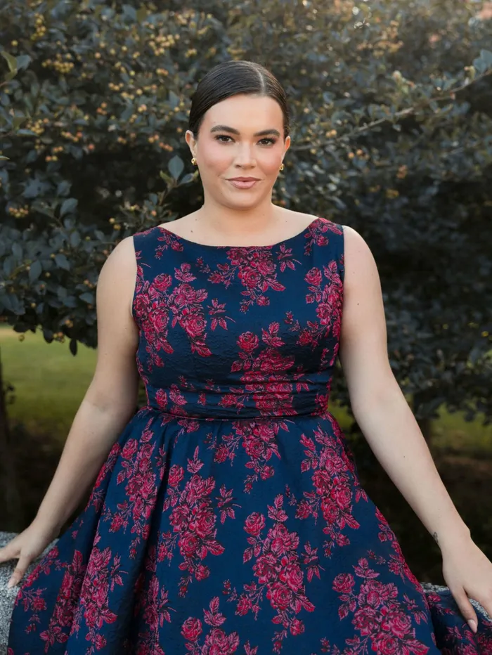 Plus Size Dresses Mac Duggal Women Sleeveless Floral Embroidered Dress Midnight Multi Plus Size Dresses Mac Duggal Women Sleeveless Floral Embroidered Dress Midnight Multi