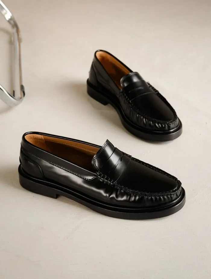Polly Siyah Black Women Bobbies Loafers and Derbies
