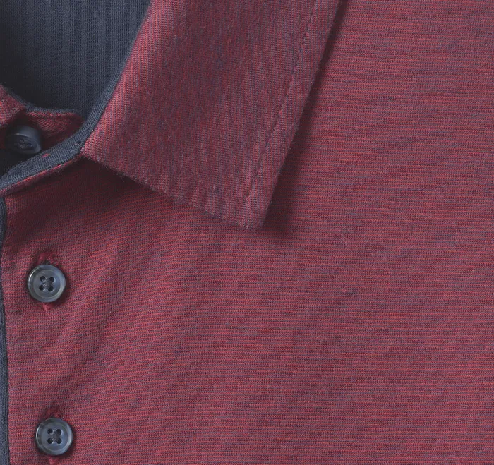 Polos and Tees Men Fine Stripe Polo Burgundy Johnston and Murphy