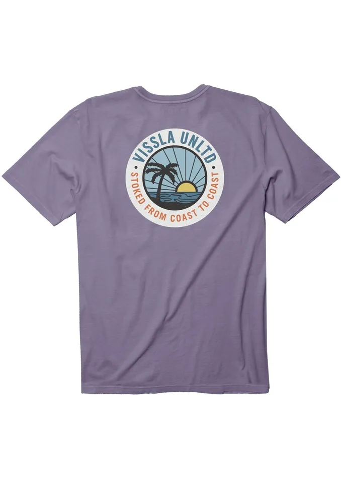 Premium Tees Men Vissla Sun Down Ss Pkt Tee DUSTY LILAC