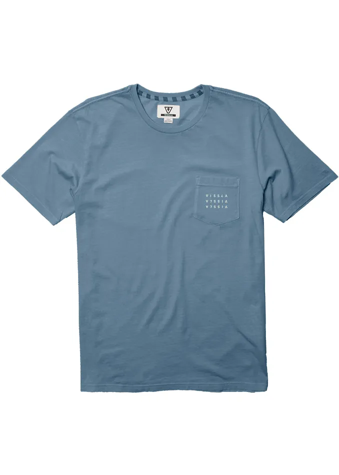 Premium Tees Spectrum Ii Ss Pkt Tee Faded Denim Vissla Men Premium Tees Spectrum Ii Ss Pkt Tee Faded Denim Vissla Men