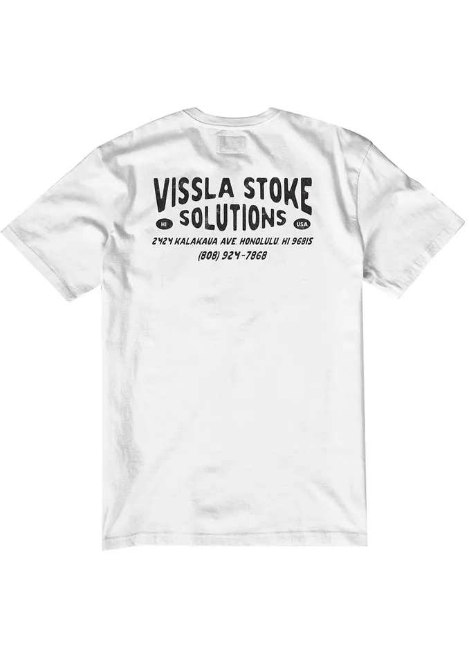 Premium Tees Vissla Men Stoke Solution Ss Pkt Tee White