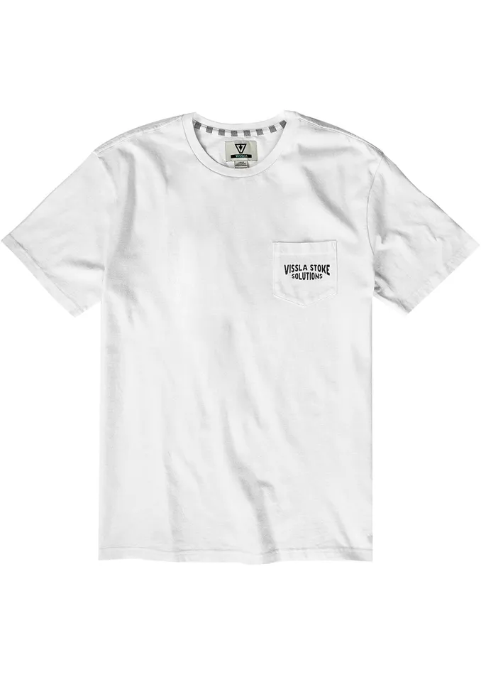 Premium Tees Vissla Men Stoke Solution Ss Pkt Tee White