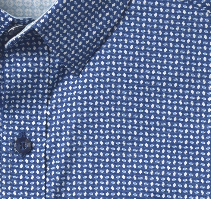 Printed ShortSleeve Shirt NavyBlue Swirl Men ShortSleeve Shirts Johnston and Murphy
