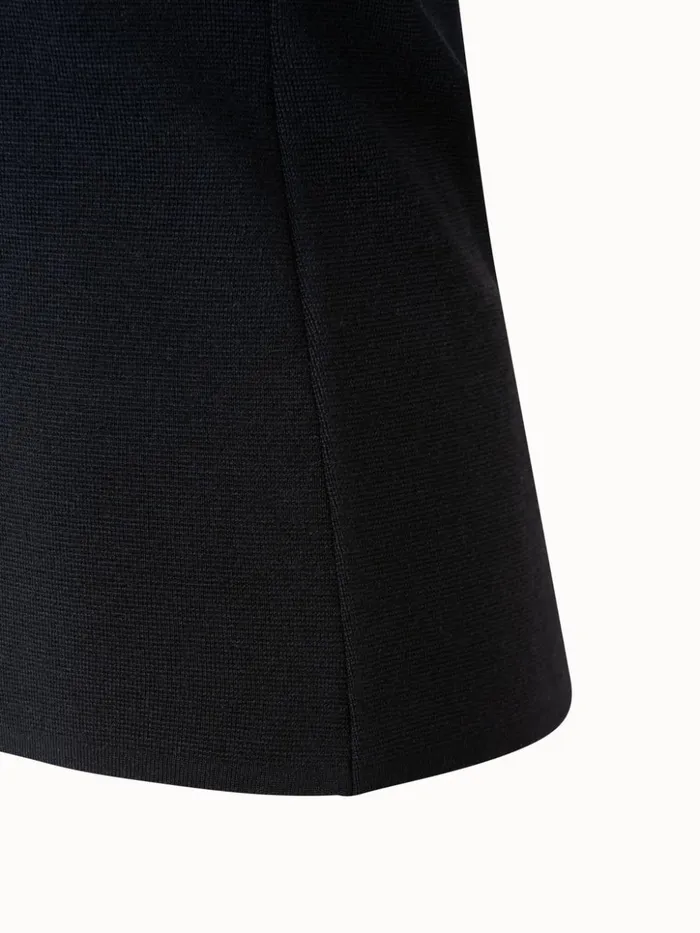 Punchcard Ajoure Wool Silk Tank Black Women Akris Knitwear