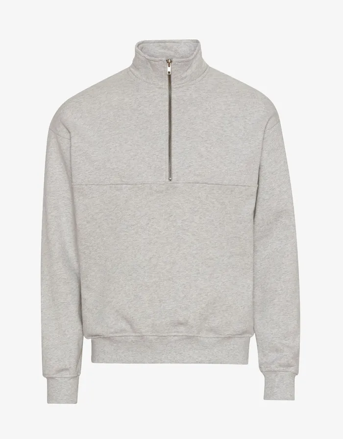 Quarter Zips Men Organic Quarter Zip 8211 Heather Grey Colorfulstandard