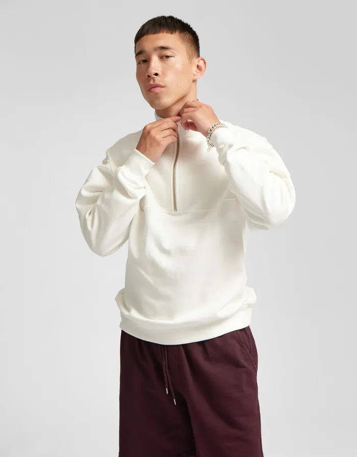 Quarter Zips Men Organic Quarter Zip 8211 Heather Grey Colorfulstandard