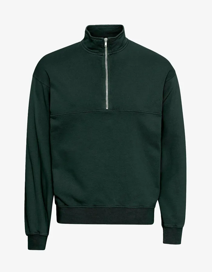 Quarter Zips Women Organic Quarter Zip 8211 Hunter Green Colorfulstandard