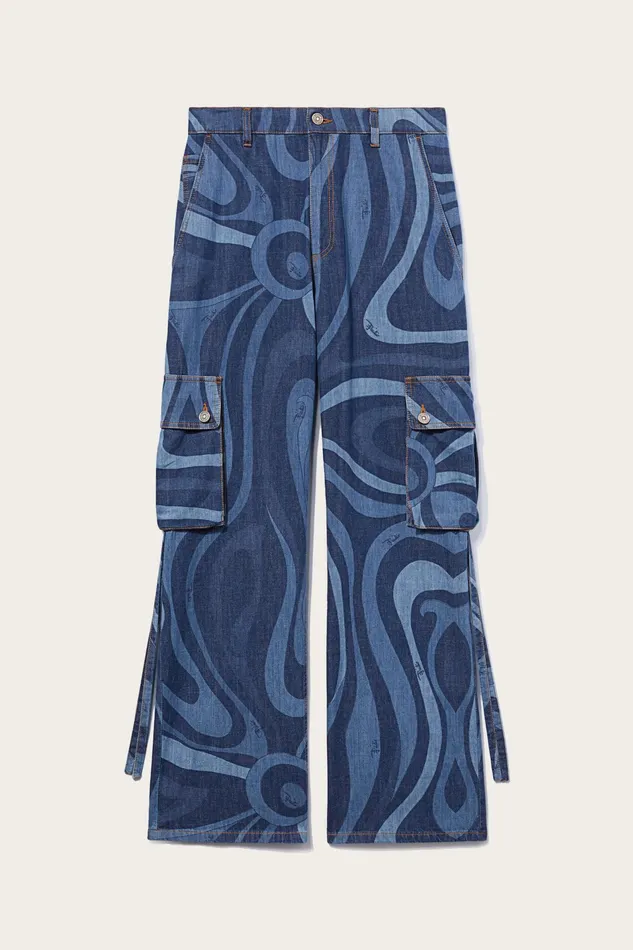 Ready To Wear Men PUCCI MarmoPrint Cargo Jeans