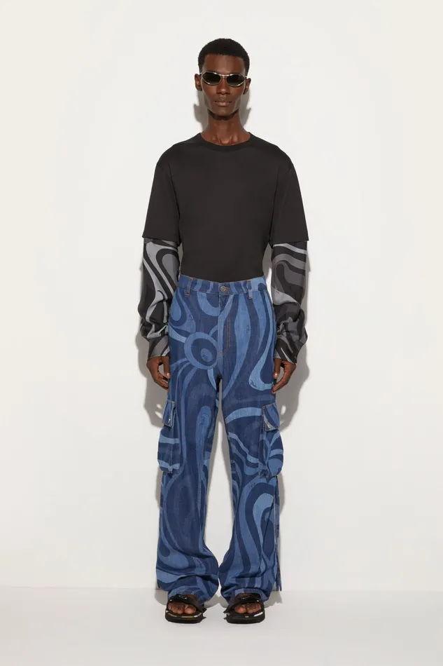 Ready To Wear Men PUCCI MarmoPrint Cargo Jeans