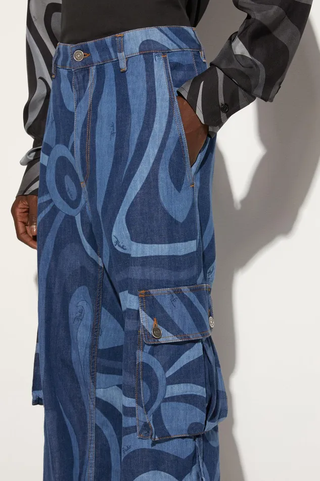 Ready To Wear Men PUCCI MarmoPrint Cargo Jeans