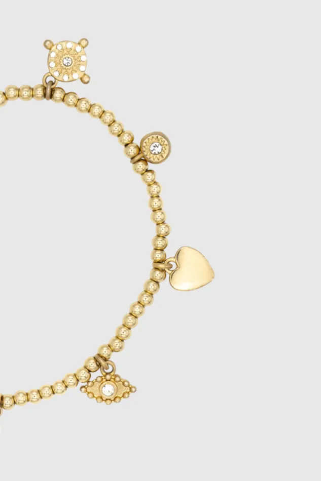 Rebecca Minkoff Celestial Hearts and Crystal Charm Beaded Bracelet Women Jewelry