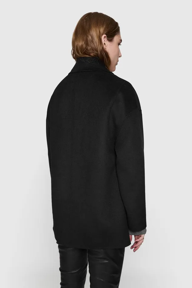 Rebecca Minkoff Double Face Wool Peacoat Black Women Outerwear