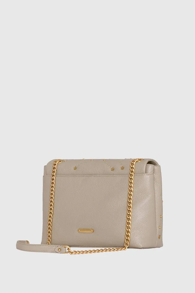 Rebecca Minkoff Edie Flap Shoulder With Celestial Studs Oyster Women Shoulder Bags