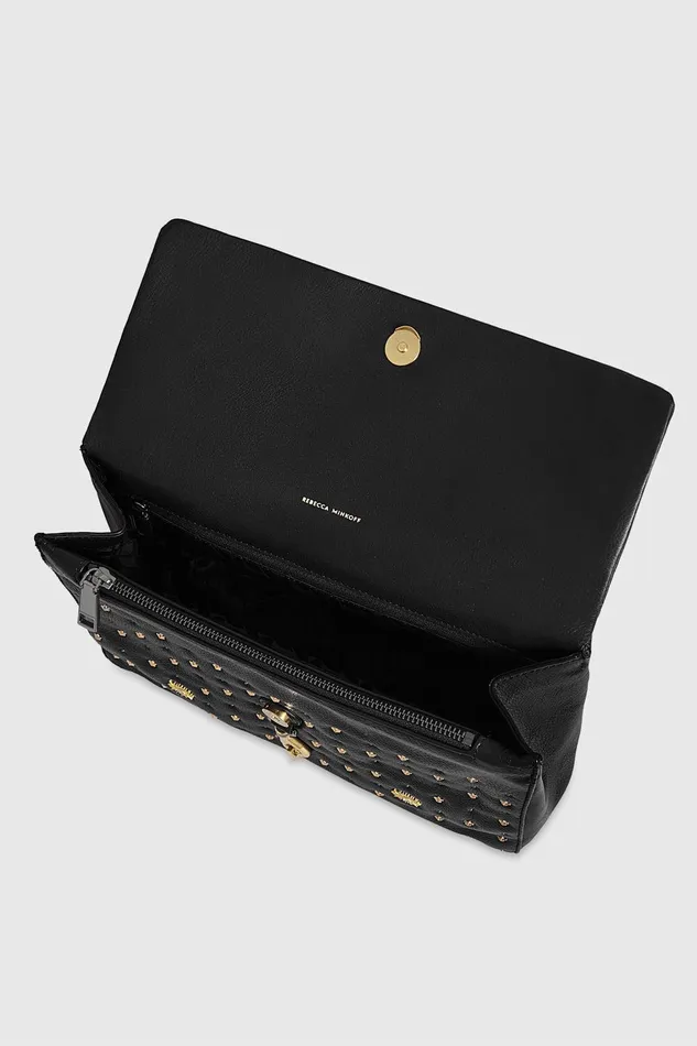 Rebecca Minkoff Edie Large Shoulder With Evil Eye Black Women Shoulder Bags