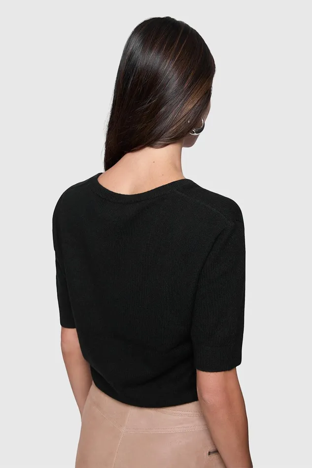 Rebecca Minkoff Haven V Neck Sweater Black Women Sweaters and Sweatshirts