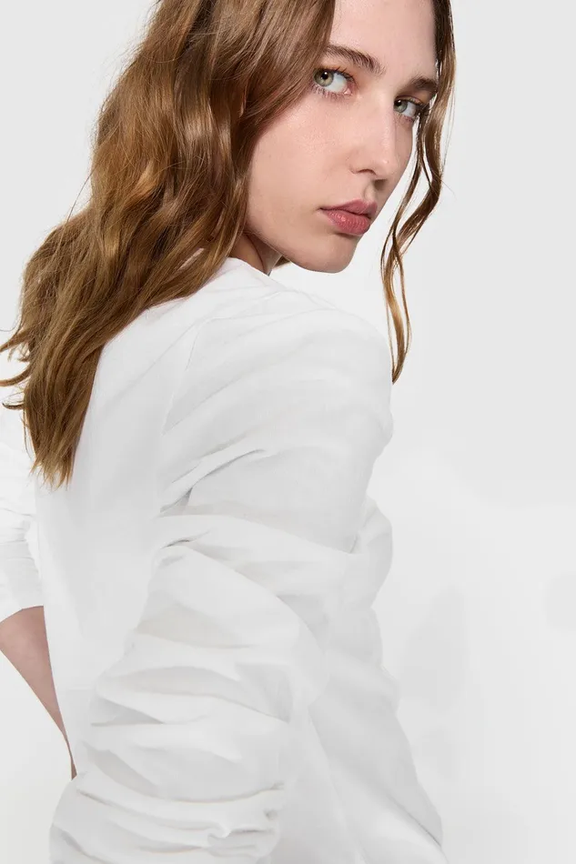 Rebecca Minkoff Janine Long Sleeve Bright White Women Tops