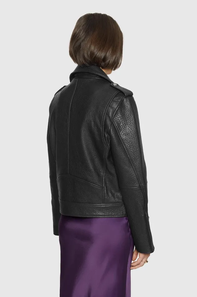 Rebecca Minkoff Jett Moto Black Women Leather
