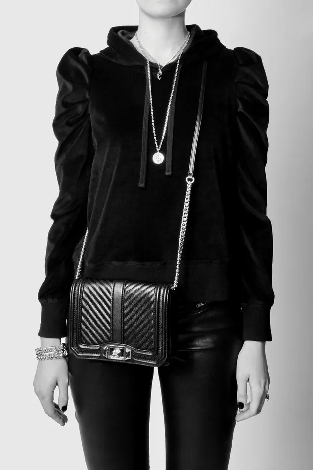Rebecca Minkoff Small Love Crossbody Black Straw Women Crossbody Bags
