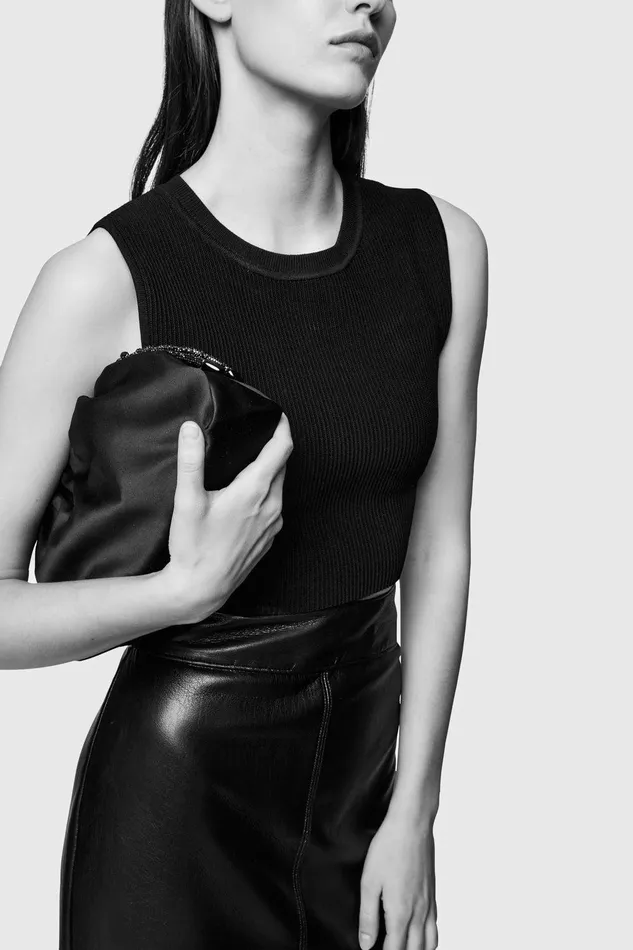 Rebecca Minkoff Tied Up Clutch Black Women Clutches