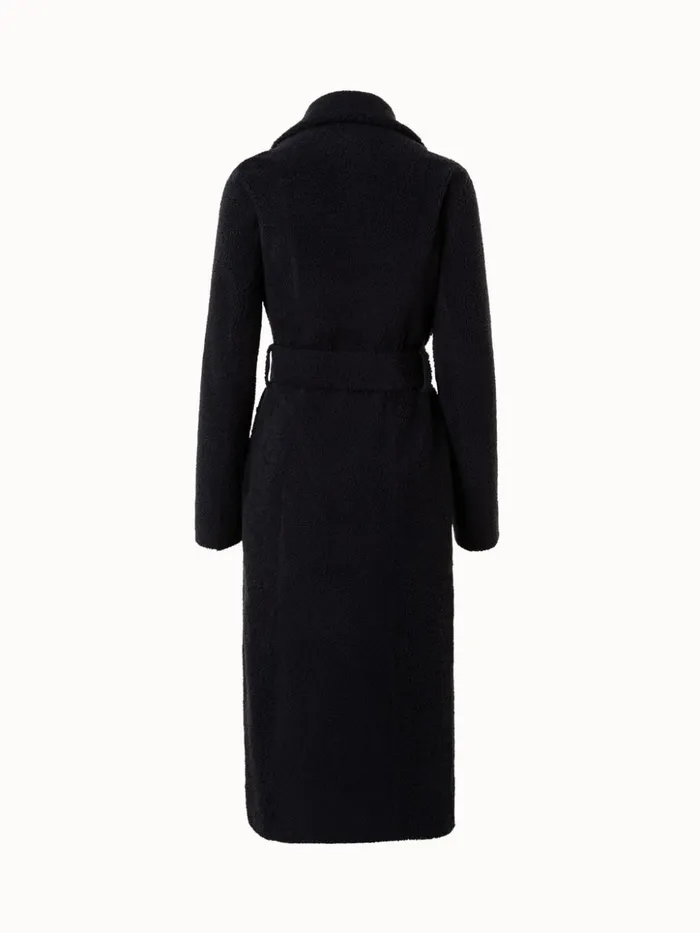 Reversible Shearling Coat Navy Women Akris Coats