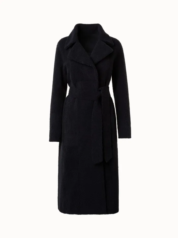 Reversible Shearling Coat Navy Women Akris Coats