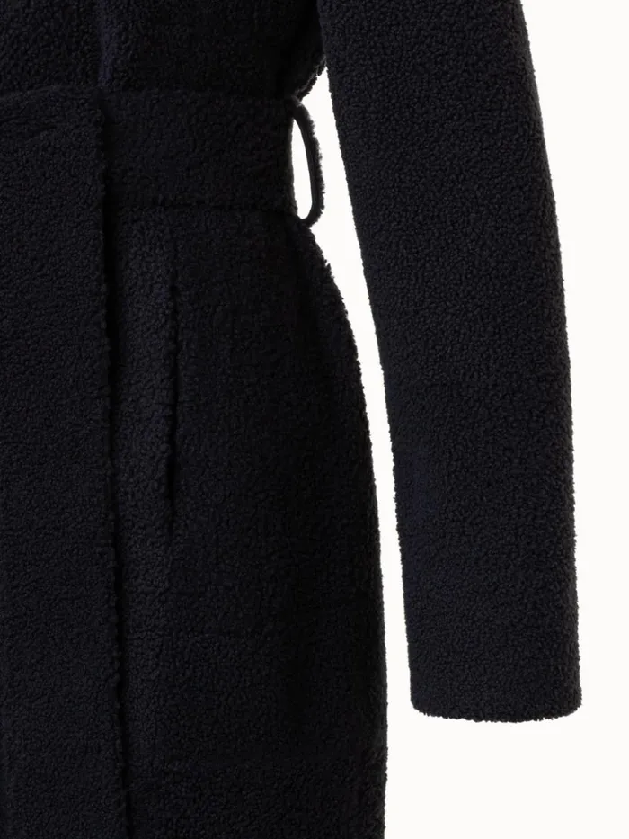 Reversible Shearling Coat Navy Women Akris Coats