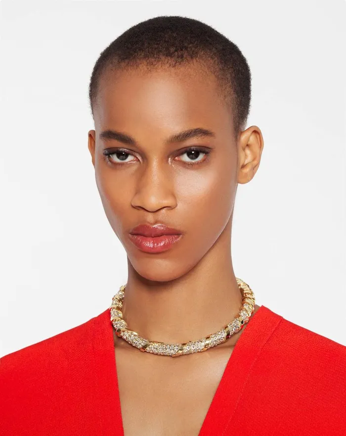 Rhinestone Melodie Choker Necklace Goldcrystal Women Lanvin Jewelry