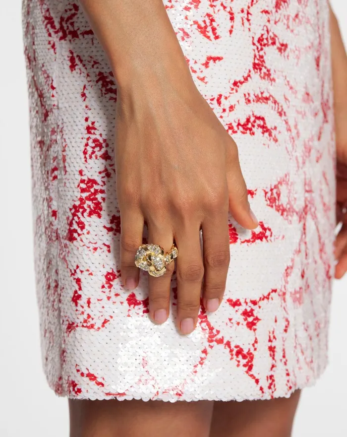 Rhinestone Melodie Ring Goldcrystal Women Lanvin Jewelry