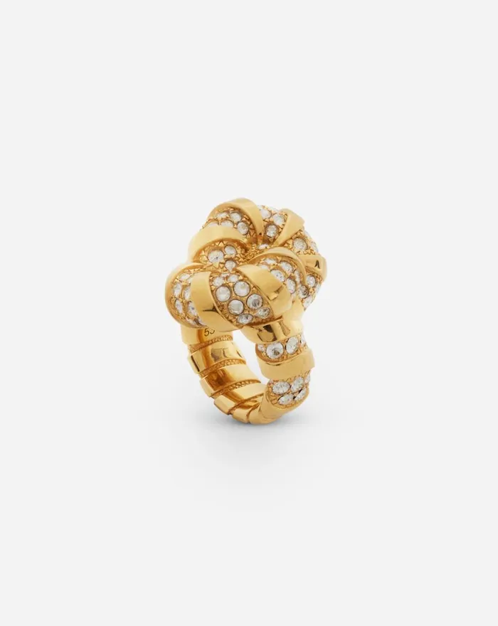 Rhinestone Melodie Ring Goldcrystal Women Lanvin Jewelry