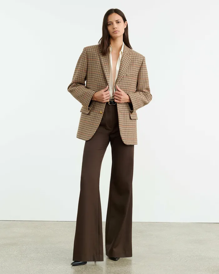 ROMAIN BLAZER Large Oak Check Jackets and Blazers Nili Lotan Women